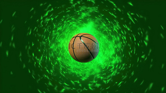 打篮球背景背景图片_3D 渲染的篮球在绿屏色度背景上旋转