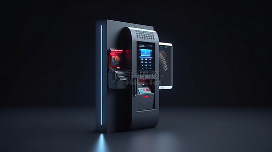 手机金背景图片_移动银行和支付机制的创新 3D 可视化，其中智能手机充当 ATM