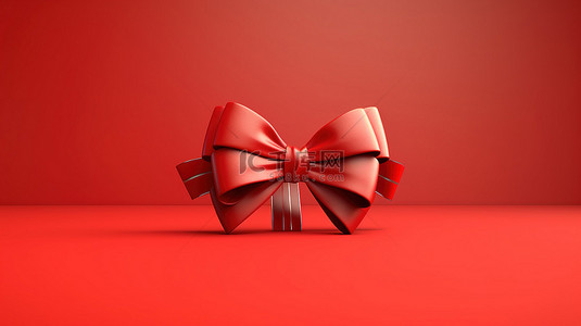 红色的活动背景图片_3D 渲染红色促销活动，在充满活力的孤立背景上装饰蝴蝶结和丝带
