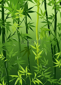 竹子园林绿色扁平背景