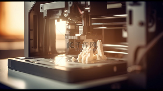 运行中背景图片_现代 3D 打印机运行中的特写镜头