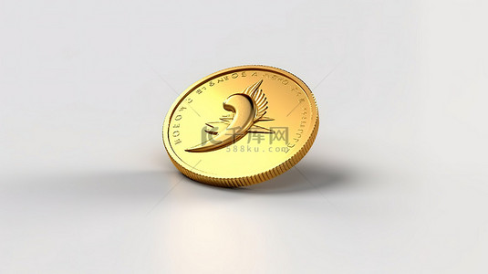 积极乐观背景图片_白色背景下 3D 渲染卡通美元硬币的各种视角