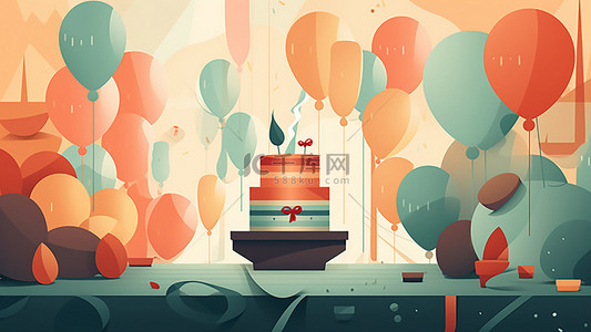 生日蛋糕帽子背景图片_派对蛋糕生日庆祝