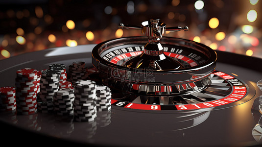 命运背景图片_带有 3d 渲染的轮盘赌筹码和 Ace 游戏中骰子的抽象背景