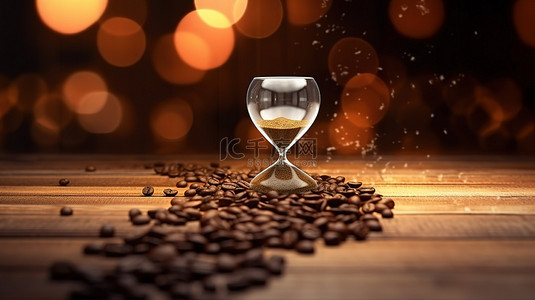 桌上牛奶背景图片_3D 渲染高分辨率背景，以咖啡和时间概念为特色