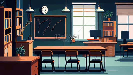 教育教室蓝色背景