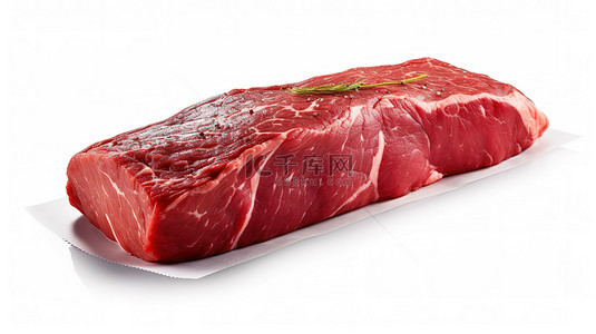 孤立的单个牛肉或肉类物体的 3D 渲染