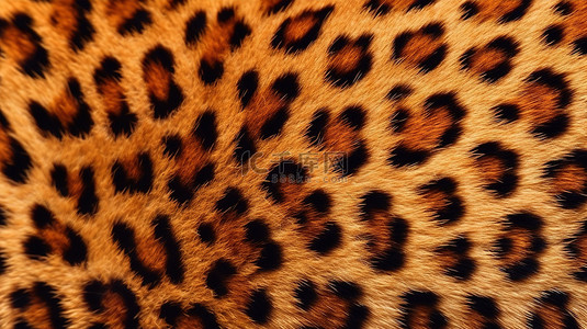 豹斑动物毛皮纹理在 3D 渲染中极其特写