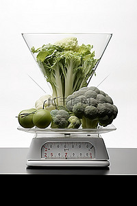 健康蔬菜的膳食秤