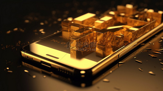 多亏了我们 7000 名社交媒体粉丝，智能手机显示了金色的 3d 数字