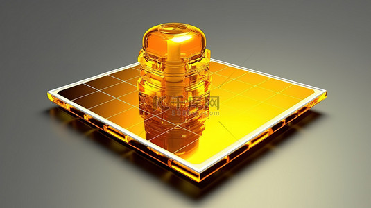 太阳能概念的 3D 渲染图