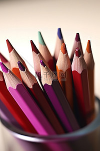 匠心筑梦工具画背景图片_碗里的彩色铅笔