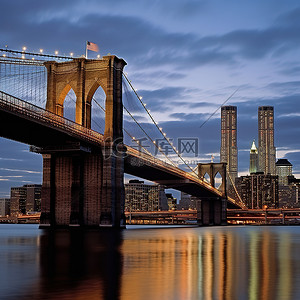 美国大桥背景图片_布鲁克林大桥照片