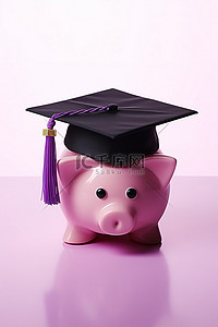 毕业存钱罐粉色 5k 带毕业帽
