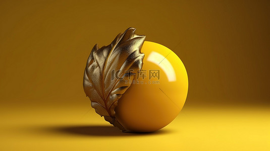 橡子背景图片_秋季自然图标 3D 渲染的黄色橡子插图，非常适合主题设计