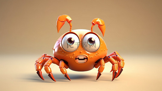 顽皮的螃蟹令人惊叹的 3d 渲染
