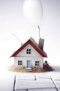 白色背景图片上的房子和老鼠高级免版税代码 679397905