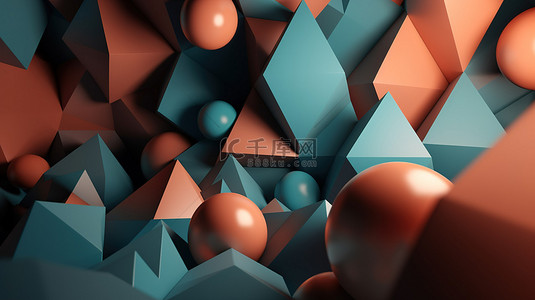 抽象几何形状背景上的 3D 产品展示的免费照片