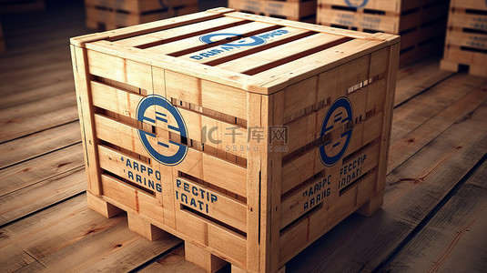 草纸箱子背景图片_希腊制造的 3D 进出口木箱