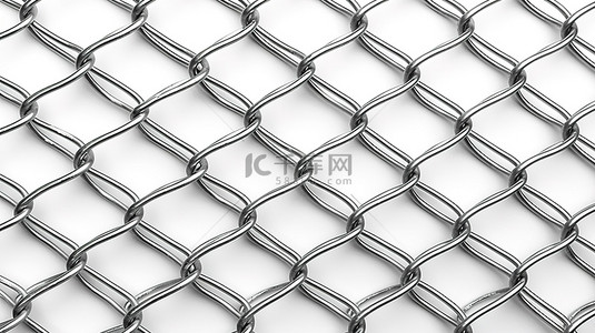锌钢围栏背景图片_白色背景与 3D 渲染金属丝围栏设计