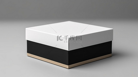 汉堡盒样机背景图片_空方形三明治容器模型在空白黑白工艺汉堡盒 3d 渲染