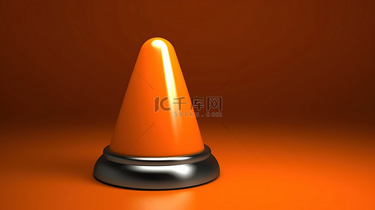 美团下单gif背景图片_橙色背景下单色交通锥的 3d 渲染