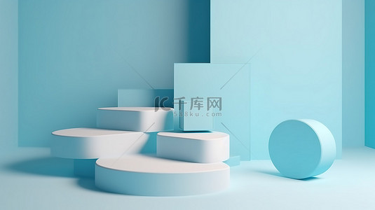 柱形背景背景图片_3d 渲染工作室中具有几何平台形状的产品展示背景