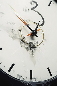 时钟特写背景图片_白色时钟指示分钟