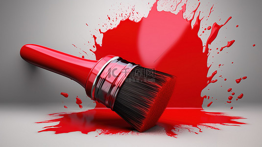红色画笔的艺术 3d 图标