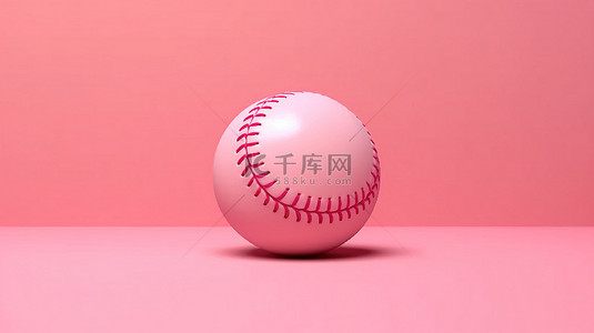 棒球棒背景图片_3d 棒球渲染在粉红色的孤立背景上