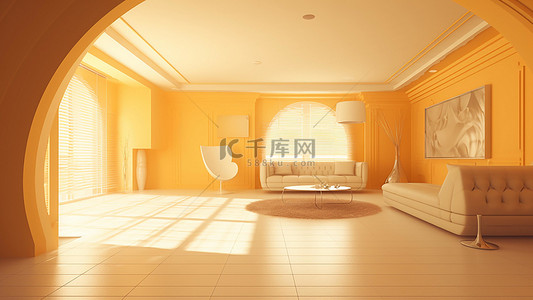 黄色长图背景图片_室内装饰空间黄色