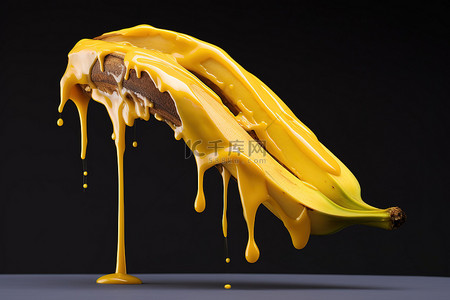 香蕉涂色背景图片_涂满棕色油的切片香蕉