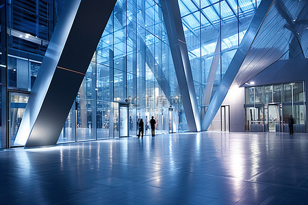会展中心背景图片_入口通向一座大型玻璃建筑