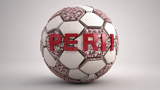 电脑比对背景图片_使用足球纹理对秘鲁文本进行 3D 渲染