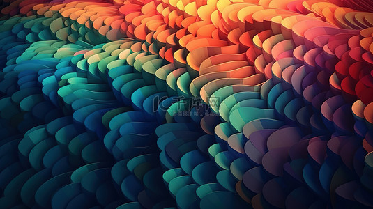 充满活力的图形壁纸设计抽象多彩纹理令人惊叹的 3D 渲染