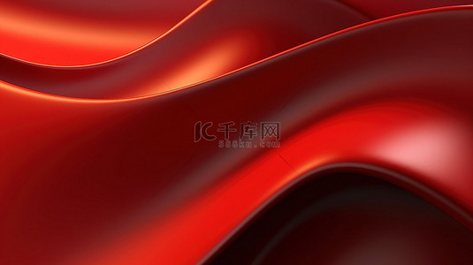 红色 3d 渲染波抽象背景