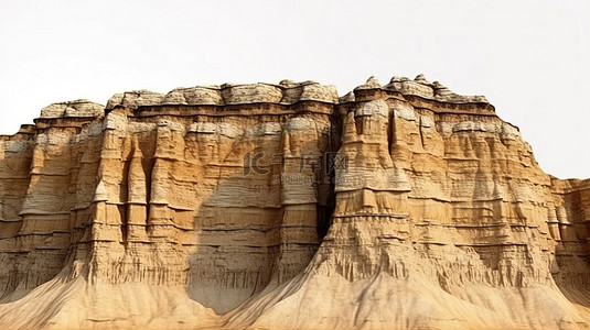长江土壤背景图片_雕刻砂岩地层令人惊叹的沉积山 3D 渲染