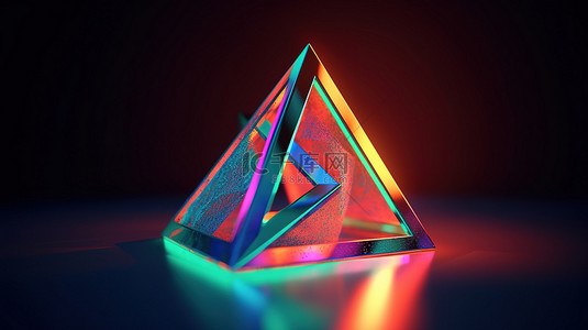 不可能形状背景图片_引人注目的 3D 插图中不可能三角形的几何设计