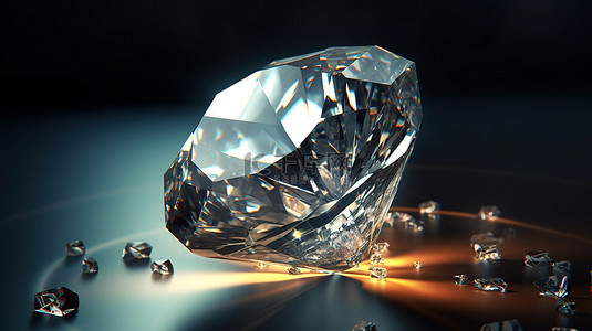 闪闪发光的钻石的 3d 渲染