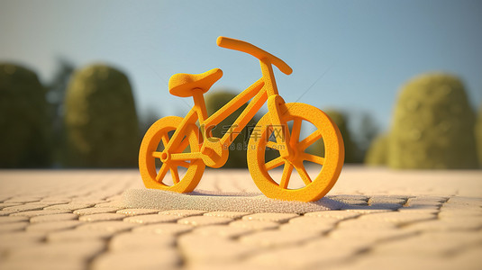 事图标背景图片_3d 中的小轮车自行车图标