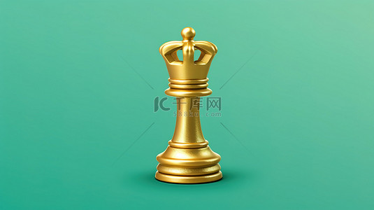 标志性的国际象棋国王 3d 渲染中的富豪徽章
