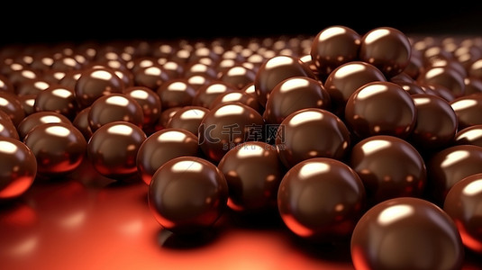 巧克力豆球的颓废 3D 插图