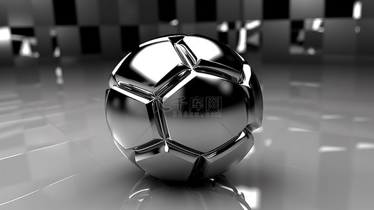 哑光铑球的 3D 渲染