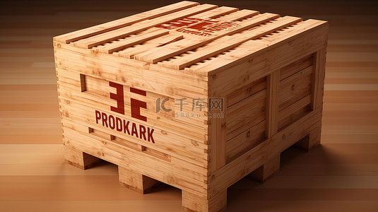 木头托盘背景图片_克罗地亚制作的进出口木箱的 3D 插图