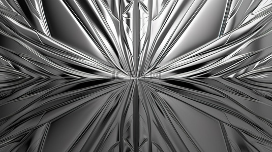 科技银背景背景图片_银灰色 3d 渲染纹理背景中的对称条纹