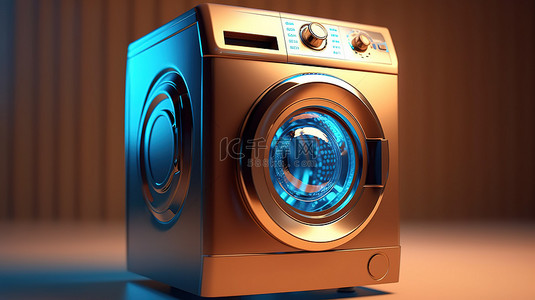 洗衣工背景图片_高科技洗衣机的 3d 渲染