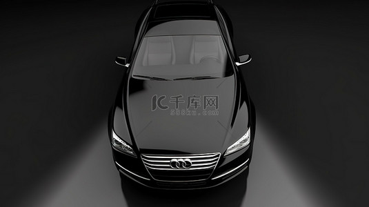 时尚前背景图片_时尚的黑色汽车 3D 渲染插图，具有独立的背景和详细的纹理