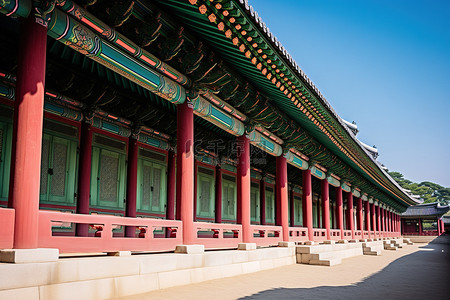 堂正背景图片_Heorongbuk 宫的韩国建筑