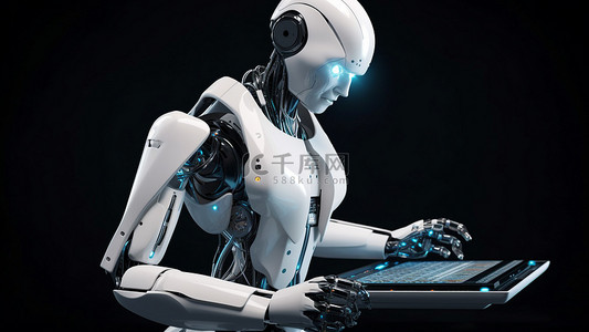 现代智能机器人背景图片_人工智能机器人电脑背景