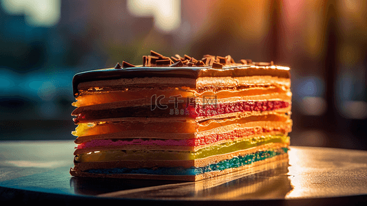 水果奶油背景图片_甜品欧培拉蛋糕彩色夹心背景